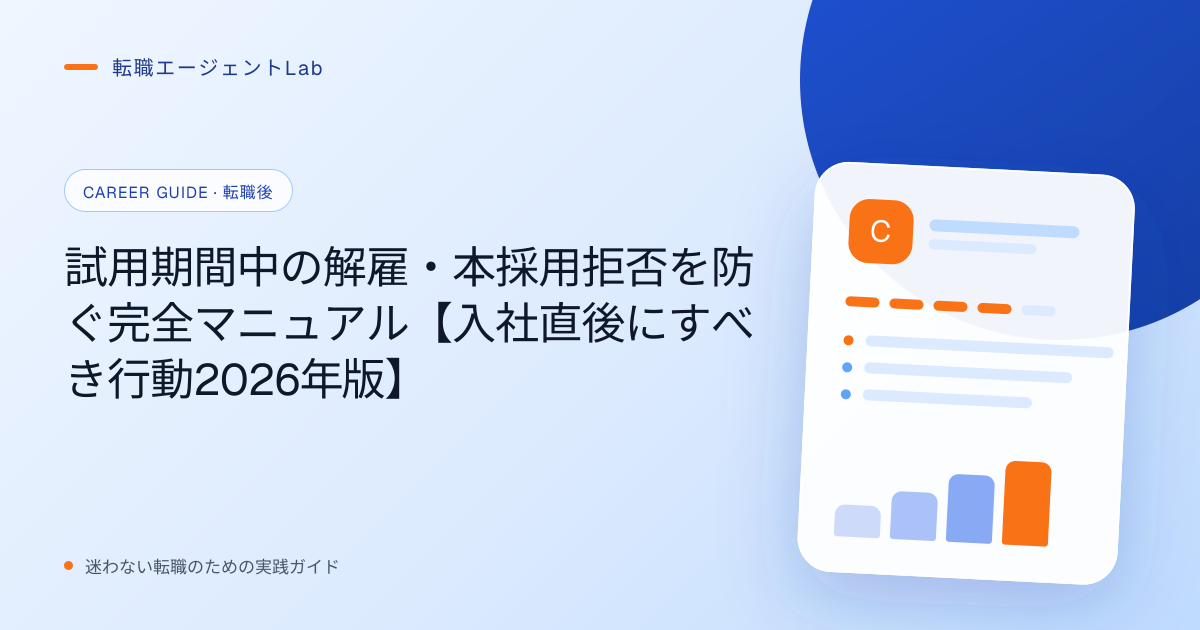 試用期間中の解雇・本採用拒否を防ぐ完全マニュアル【入社直後にすべき行動2026年版】のサムネイル
