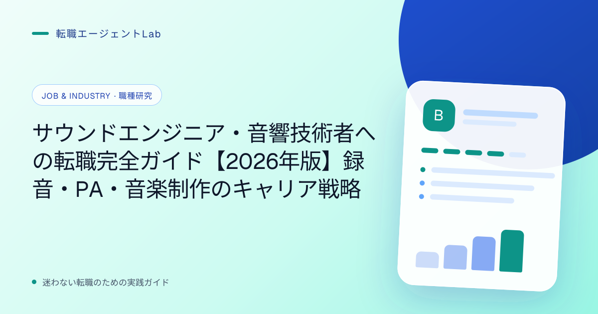 サウンドエンジニア・音響技術者への転職完全ガイド【2026年版】録音・PA・音楽制作のキャリア戦略のサムネイル