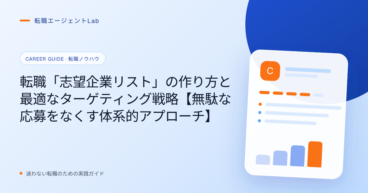 転職「志望企業リスト」の作り方と最適なターゲティング戦略【無駄な応募をなくす体系的アプローチ】のサムネイル