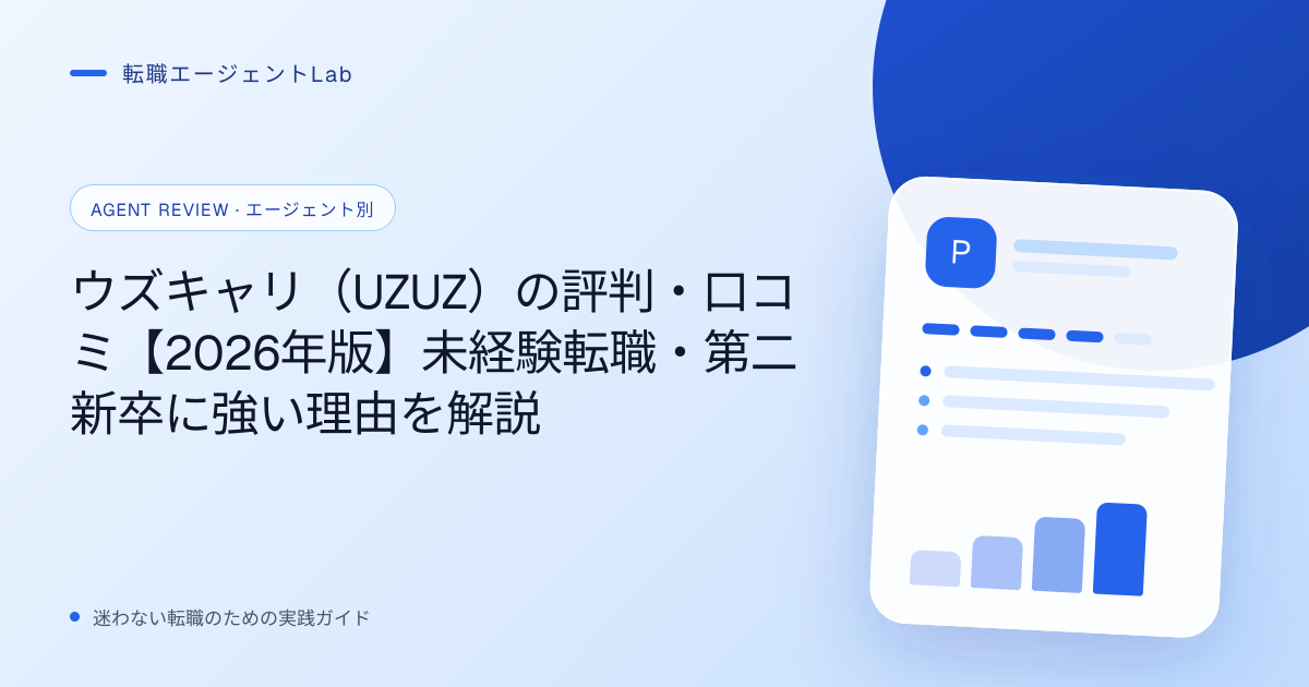 ウズキャリ（UZUZ）の評判・口コミ【2026年版】未経験転職・第二新卒に強い理由を解説のサムネイル